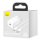 Зарядний пристрій Baseus Type-C 20W + кабель Type-C - Lightning Super Si White, фото 3