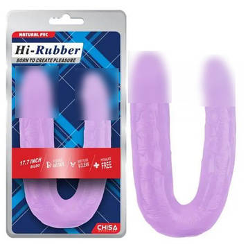 Фіолетовий подвійний фалоїмітатор для мастурбації 17.7 Inch Dildo | Limon, фото 1
