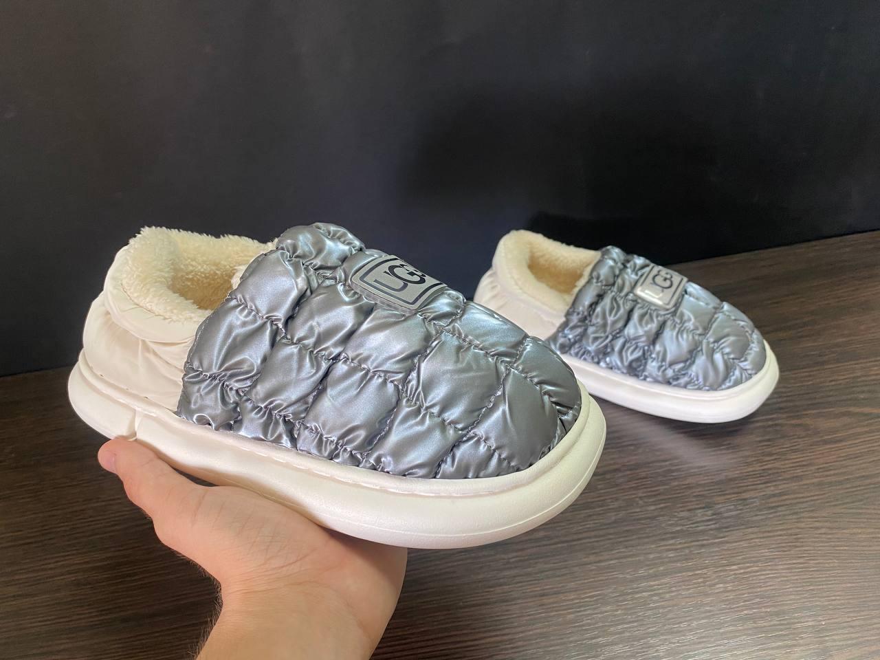 Дутики короткі хутряні угги низькі не промокаючі UGG GREY зимові теплі