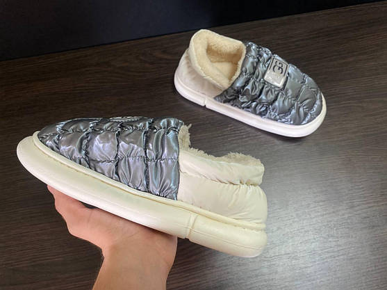 Дутики короткі хутряні угги низькі не промокаючі UGG GREY зимові теплі, фото 3