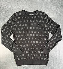 Чоловічий брендовий джемпер Armani Exchange чорний тонкий светр, фото 5