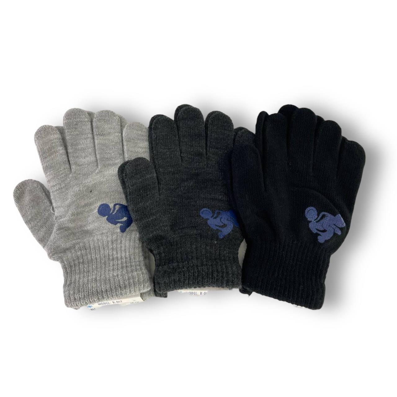 ОПТ Дитячі рукавички одинарні для хлопчика, р. 16 (9-10 років), виробник Польща (12 шт./набір), фото 1