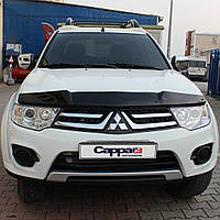 Дефлектор капота (мухобойка) Mitsubishi L200 2006-2015 (Cappafe)