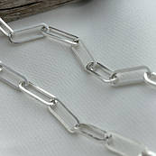 Ланцюжок зі срібла з великими ланками і плетінням витягнутий анкер на шию 45 см