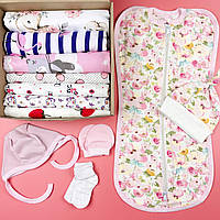 Мини набор пеленок для новорожденных 8+3 в подарок для девочки Пеленки детские в роддом