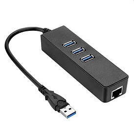 Хаб USB 3.0 2в1 - 3x USB 3.0 +RJ45 Ethernet 1000 Мбіт/с