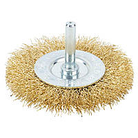 Щітка дротяна дископодібна Ø75 мм Ø 6 мм (латунована) GRAD (9032075)