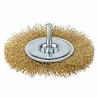 Щітка дротяна дископодібна Ø100 мм хвостовик Ø 6 мм (латанована) GRAD (9032105)