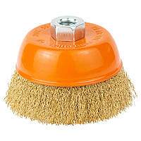 Щітка дротяна чашоподібна Ø100 мм М14 × 2 мм (латанована) GRAD (9033105)