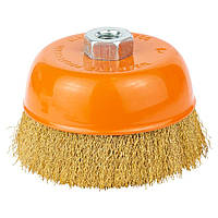 Щітка дротяна чашоподібна Ø125мм М14×2 мм (латанована) GRAD (9033125)