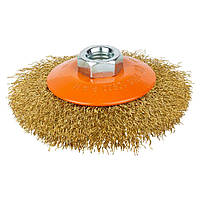 Щітка дротяна конусоподібна Ø100 мм М14 × 2 мм (латунована) GRAD (9035105)