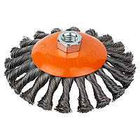 Щітка дротяна конусоподібна Ø125мм М14×2 мм (сталева вита) GRAD (9040125)