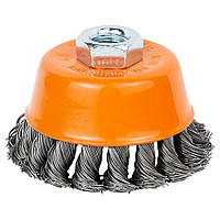 Щітка дротяна чашоподібна Ø75 мм М14×2 мм (сталева вита) GRAD (9042075)