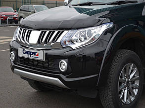 Дефлектор капота (мухобійка) Mitsubishi L200 2015-2018 (Cappafe)