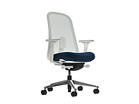 Эргономичное кресло офисное с профилированным сиденьем Lino Mineral Frame and Base Phoenix Blizzard Синий