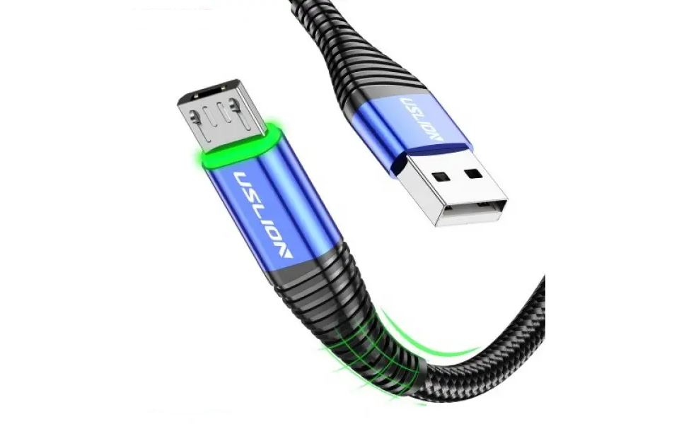 Кабель microUSB — USB (1m) 3.0 А Fast Charging дата-дрот швидкого заряджання передавання даних для телефона USLION