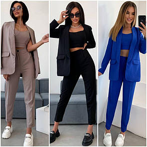 Класичний жіночий костюм трійка з топом "Melanie"-розмір:42,44,46,48