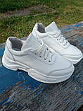 Кросівки жіночі шкіряні білі натуральна шкіра розмір 38, фото 2