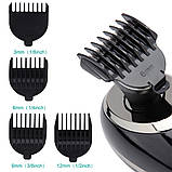 Роторна акумуляторна електробритва VGR V302 зі змінними насадками водонепроникний триммер для бороди, фото 8