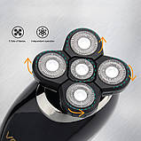 Роторна акумуляторна електробритва VGR V302 зі змінними насадками водонепроникний триммер для бороди, фото 5