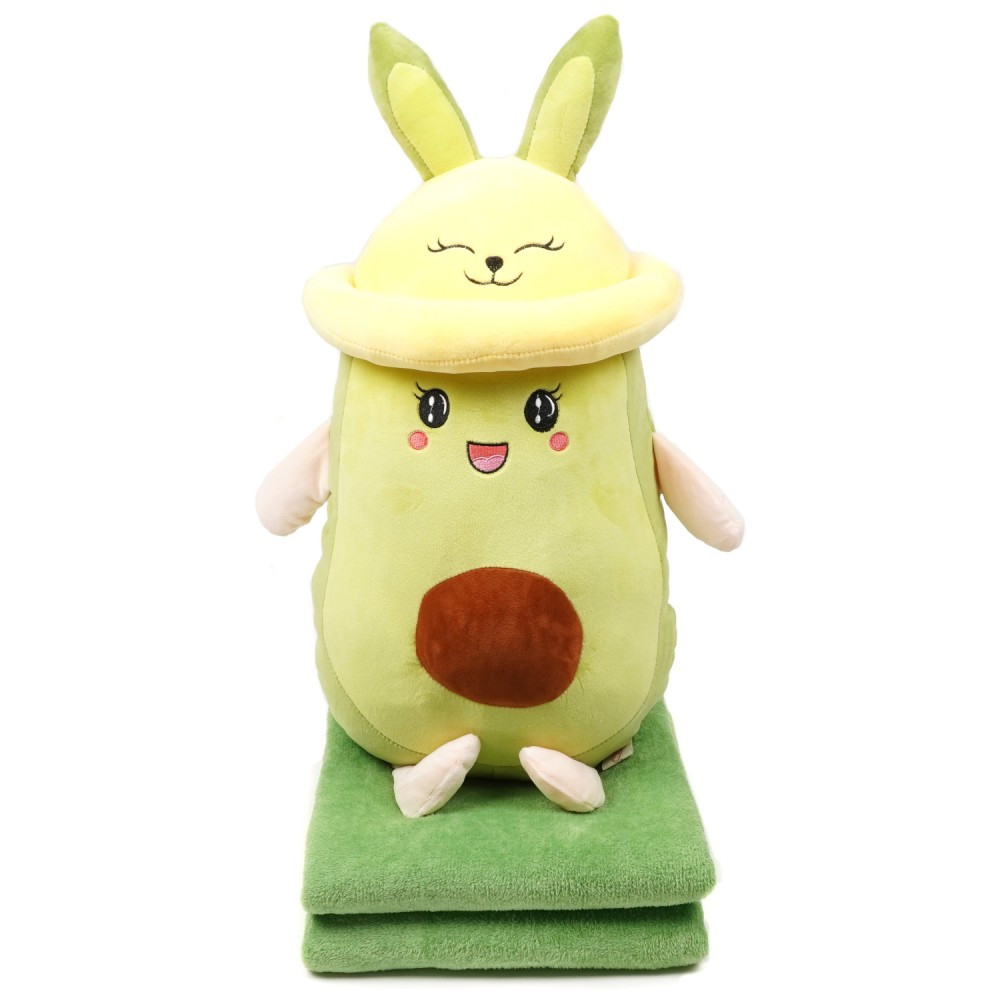 Плед-подушка, іграшка 3в1 Авокадо в шапці, фото 1