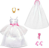 Одежда для кукол Барби Свадебный набор невесты Barbie Bridal Pack with Wedding Dress Fashions Clothes HJT37