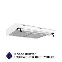 Белая кухонная вытяжка Minola HPL 615 WH, плоская стандартная простая, под навесной шкаф, шириной 60 см