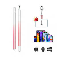 Універсальний стилус для смартфона планшета 3 Gen у подарунок наконечник Рожевий із білим