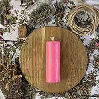 Розовая восковая свеча - Цилиндр 3,5х10 см