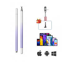 Універсальний стилус для смартфона планшета 3 Gen у подарунок наконечник Фіолетовий із білим
