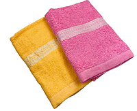 Комплект (2 шт.) махровых полотенец для лица и тела "Полосочка" | 4-ри цвета