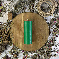 Зеленая восковая свеча - Цилиндр 3,5х10 см
