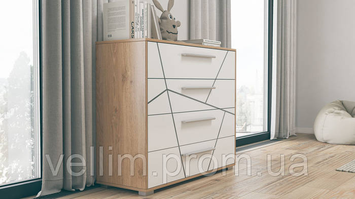 Купить Комод 100 Тоні Світ Меблів 100×83,2×38,3 дуб артизан/німфеа ...