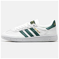 Мужские кроссовки Adidas Spezial Handball White Green, белые замшевые кроссовки адидас спешл специал