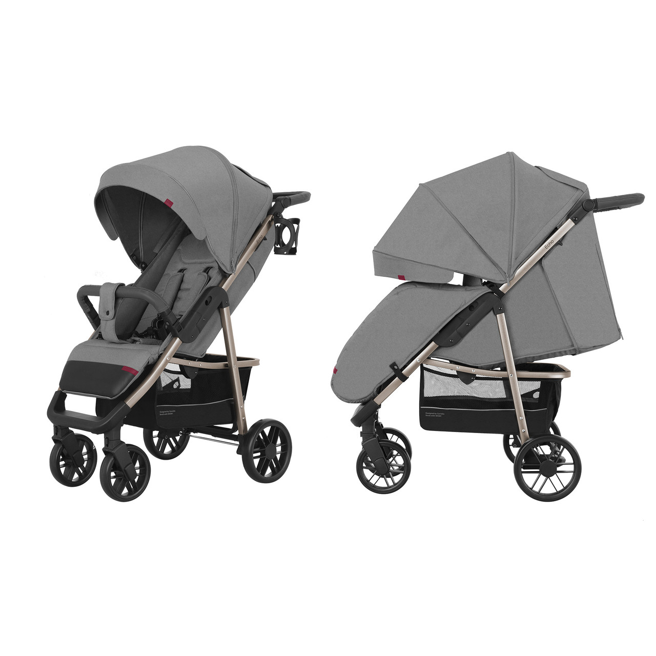 Коляска прогулянкова дитяча CARRELLO Echo CRL-8508  коробка 46,5х23,5х74,5 см Rhino Gray-світло-сірий, фото 1