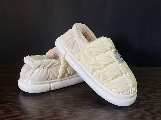 UGG Жовті Дутики на хутрі сліпони автоледі зимові міні уггі короткі, фото 4