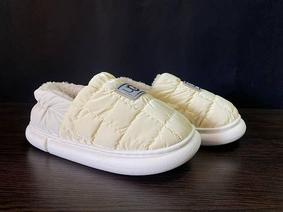 UGG Жовті Дутики на хутрі сліпони автоледі зимові міні уггі короткі, фото 5