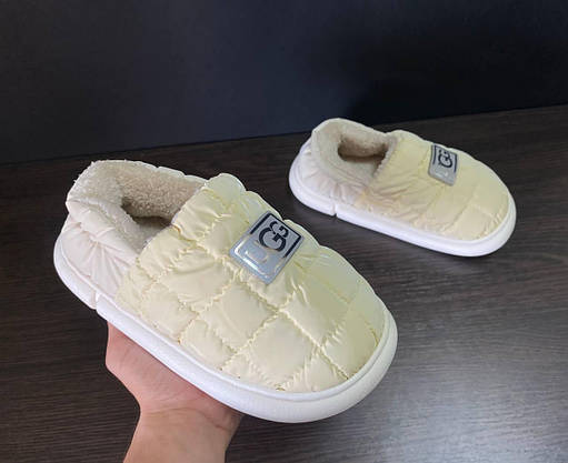UGG Жовті Дутики на хутрі сліпони автоледі зимові міні уггі короткі, фото 6