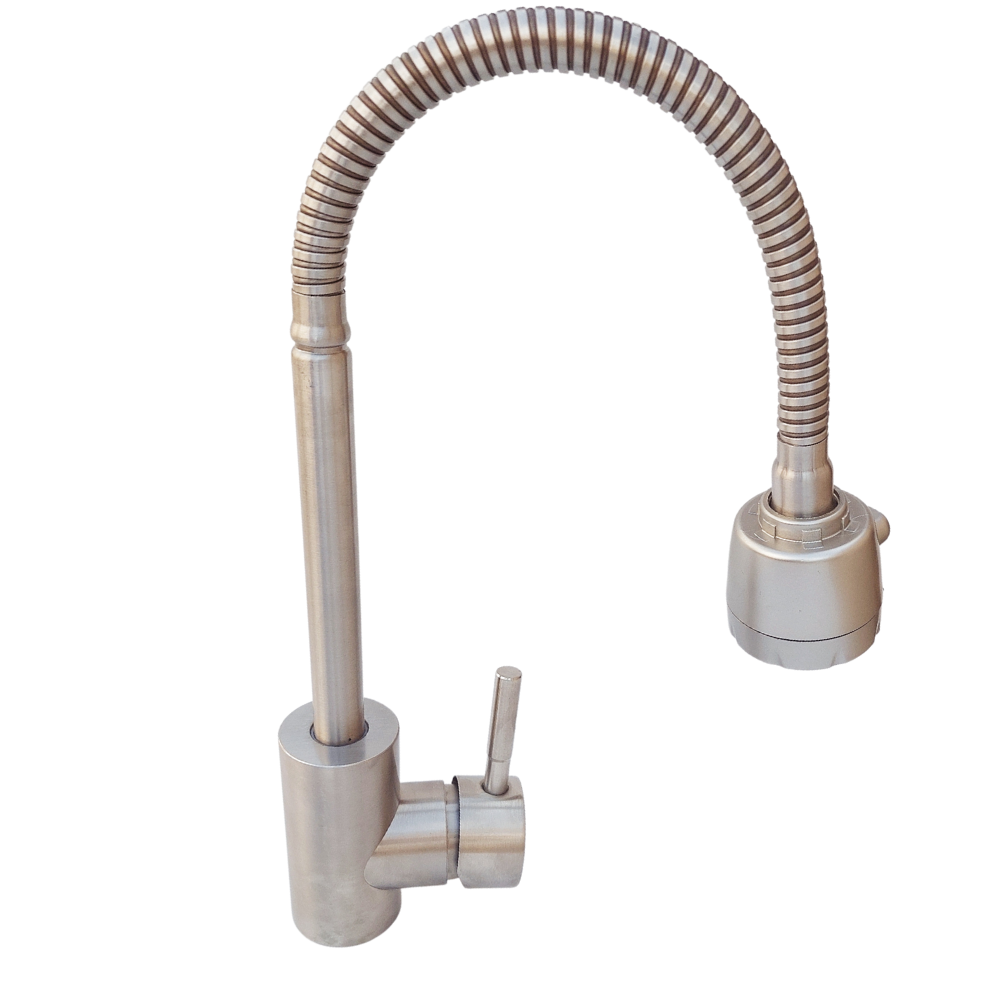 Змішувач для кухні гнучкий Kraft 3009 гофрований, фото 1