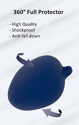 Силіконовий чохол із карабіном для Anker Soundcore Liberty Air 2 Pro синій, фото 2