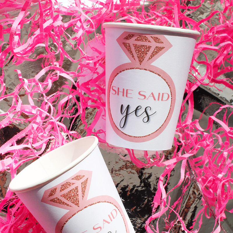 "She said YES" - Стаканчики 250 мл
