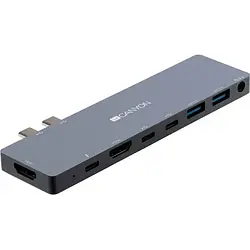 Док-станція Canyon CNS-TDS08DG Chalk 8-в-1 USB Type C