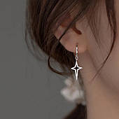 Готичні посрібні Сережки-кільця "Зірки" — срібне покриття 925 проби EGYPT SILVER