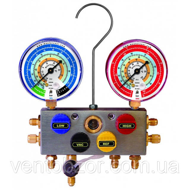 Манометричний колектор 4-х вент. Mastercool (R-410a, R-407C, R-22+ шланги 3х150 см)