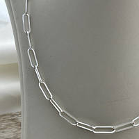 Серебряная цепочка с крупными звеньями и плетением Вытянутый анкер женская 40 см