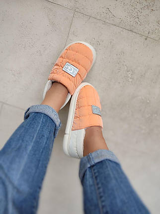 ОРАНЖОВІ уги-дутики UGG стьобані короткі мокасини сліпони теплі жіночі зима, фото 1