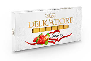 Молочний шоколад Baron Delicadore Strawberry з полуничною начинкою, 200 г.