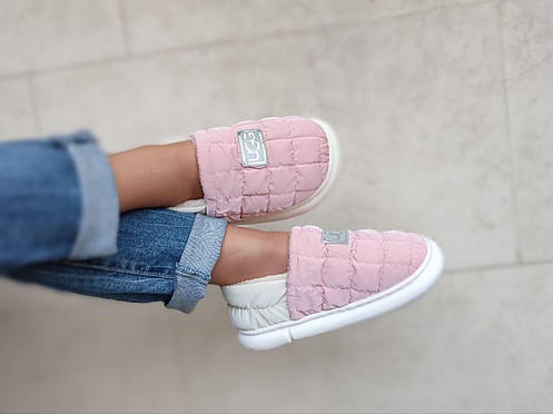 Уги дутики UGG короткі РОЖЕВІ стьобані теплі PINK зимові жіночі, фото 3