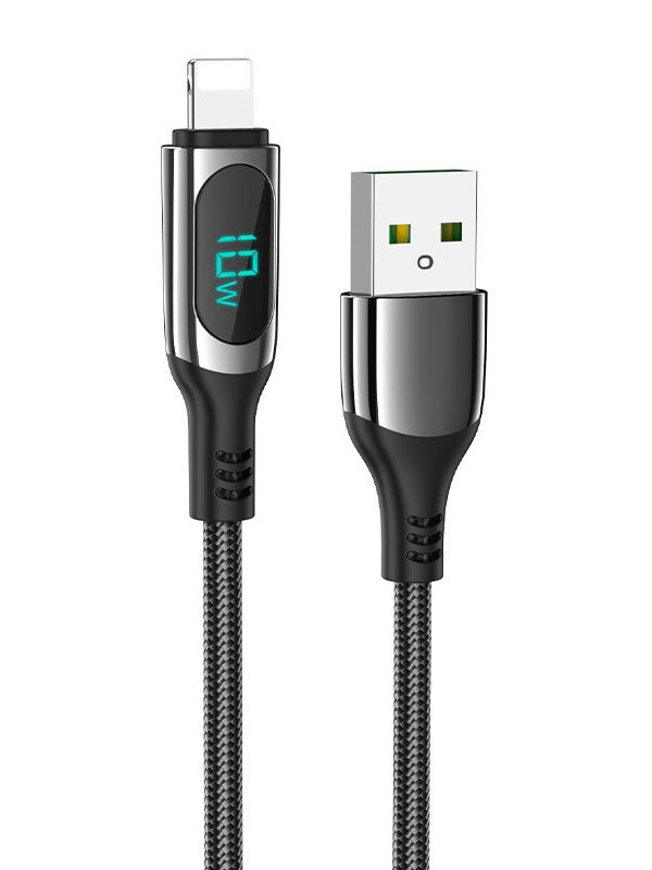 Кабель Hoco S51 with Display USB to Lightning 1.2m Black