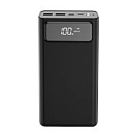 Портативный Powerbank XO PR123 (30000 mAh) 3 input, 4 output, LED черный